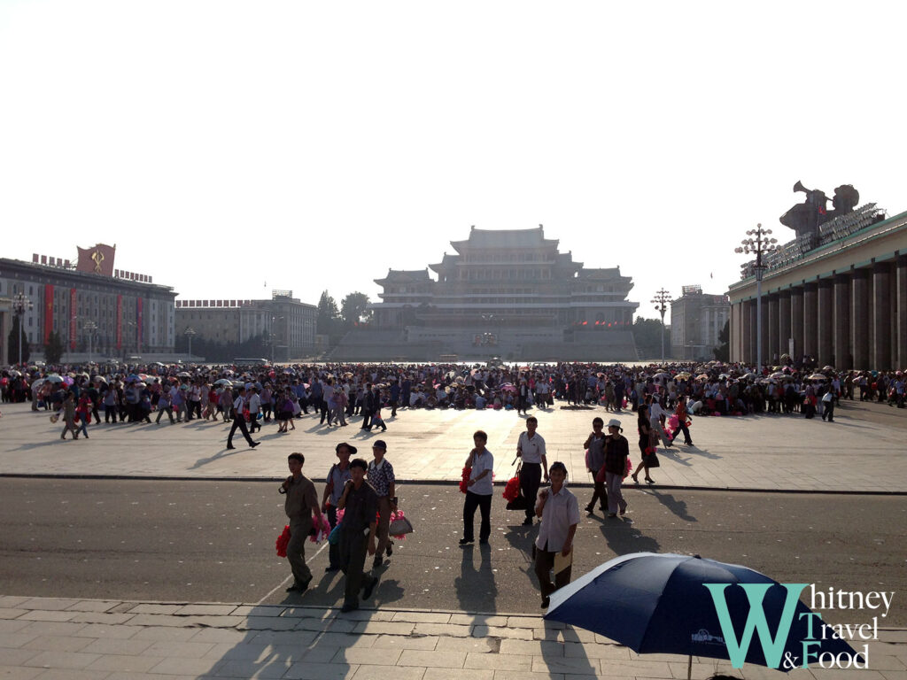 North Korea 4 Days North Koreans rehearsing in the square