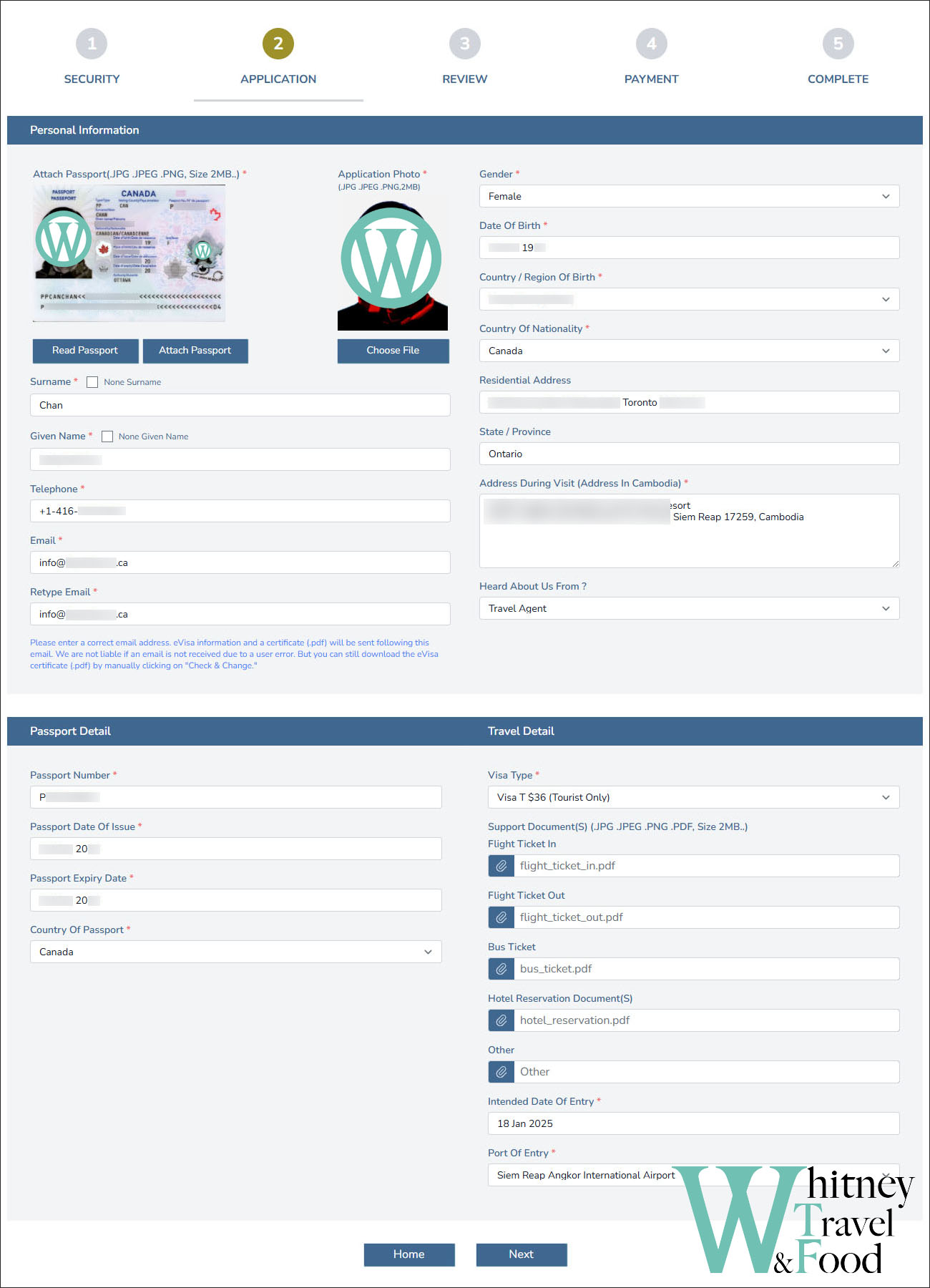 cambodia e visa fill out the form 3