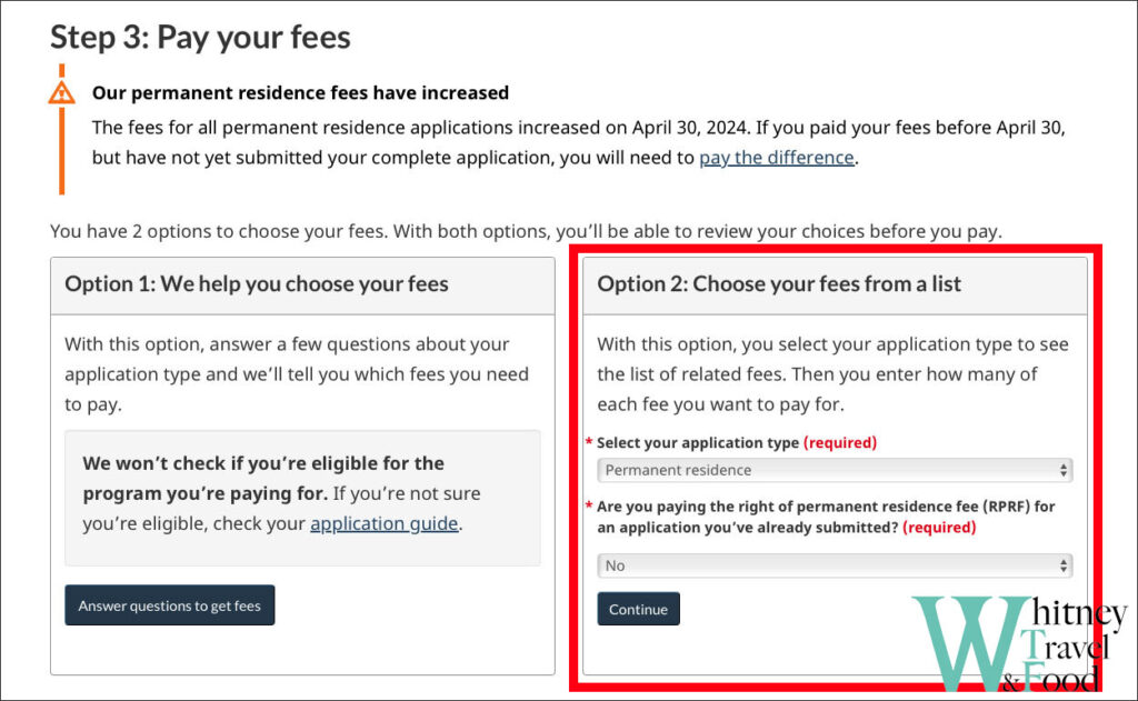 common law living inside canada Fee Payment 1