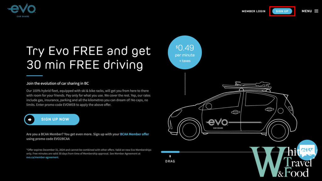 evo car share sign up 1