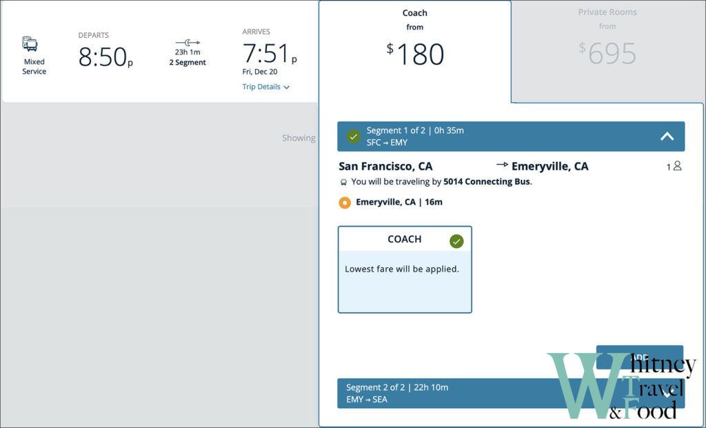 san francisco to seattle by train Buy ticket 3 en