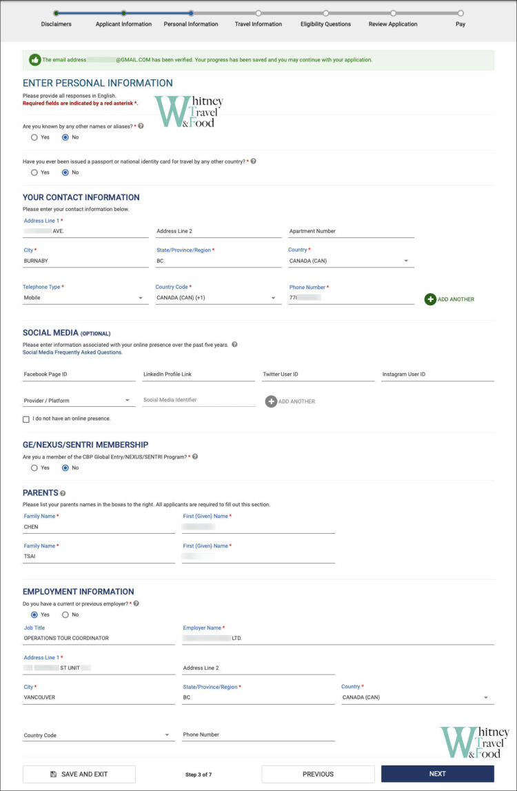 Esta Examples USA ESTA: How to Apply Online – Step-by-Step Guide | Whitney's Travel ...